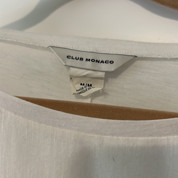 Club Monaco white front tie blouse - Picture 3 of 4